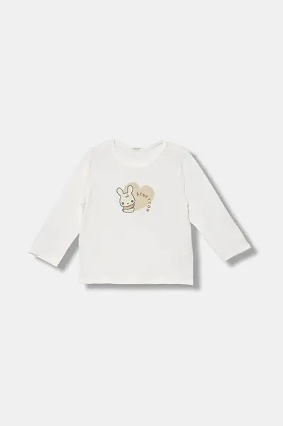 Detské bavlnené tričko s dlhým rukávom United Colors of Benetton