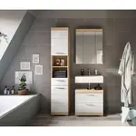 MID.YOU KOUPELNA Sonoma dub, vysoce lesklá bílá