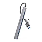 Orico YSA2-U3 HUB adaptér USB / USB-C - USB 3.0 / 6x USB 2.0, šedý