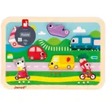 Janod Drevené vkladacie puzzle pre najmenších Dopravné prostriedky Chunky