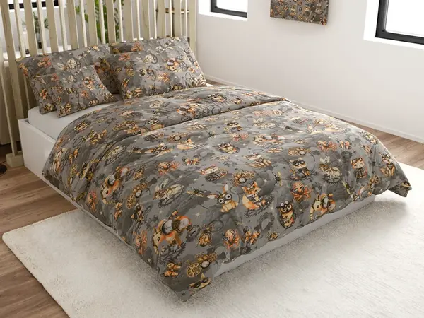 Detské bavlnené obliečky STEAM DREAMS sivé Rozmer obliečky: 70 x 90 cm | 140 x 200 cm