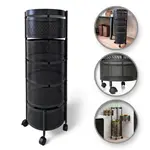 Otočný regál na kolieskach ROUND SZ33 s 5 košíkmi, čierny