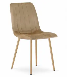 Hnedá zamatová stolička LAVA