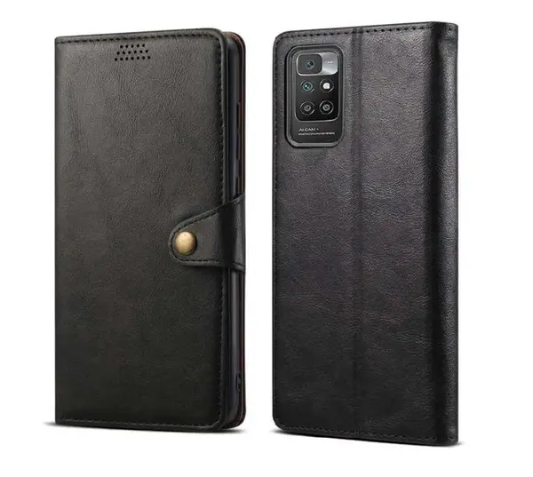 Lenuo Leather flipové pouzdro pro Xiaomi Redmi 10, černá