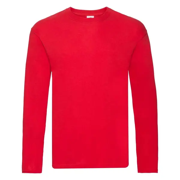 Red Men's T-shirt Original Fruit of the Loom Sleeve