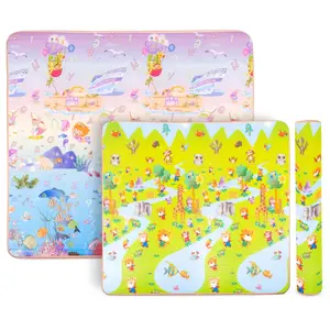 Rolovatelná dětská podložka inSPORTline Lhotino 200x180x1,5 cm Řeka/Oceán