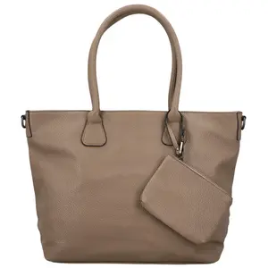 Trendy dámská koženková kabelka na rameno Ceyla, tmavě béžová