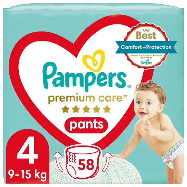 Pampers Premium Care Pants vel. 4 dětské plenkové kalhotky 58 ks