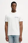 Bavlněné tričko Tommy Hilfiger pánské, bílá barva, s potiskem, MW0MW41465