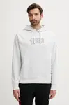 Mikina Nike French Terry Club Hoodie pánská, šedá barva, s kapucí, s potiskem, 01D1-0BB-9B-PF5