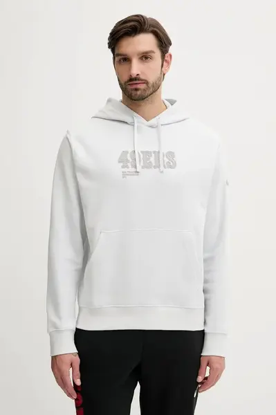 Mikina Nike French Terry Club Hoodie pánská, šedá barva, s kapucí, s potiskem, 01D1-0BB-9B-PF5