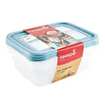 Sada 3ks obdélníkových dóz, modrá s potiskem 20,5x15,5x6,5 1,25 l