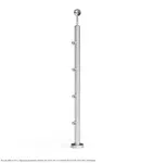 Stĺpik Atlanta 970 mm s nastavením výšky  nehrdz. oceľ
