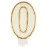 Svíčka číslo 0 zlatá 7.5cm