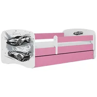 Dětská postel Babydreams+SZ+M růžová 80x160 auto