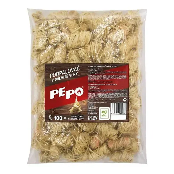 PE-PO Podpalovač z dřevité vlny 100 ks