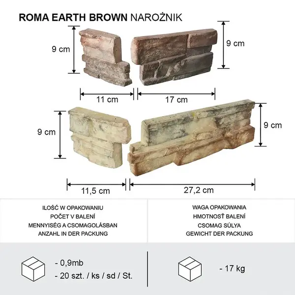 Rohový kámen Roma earth brown bal=0,9mb