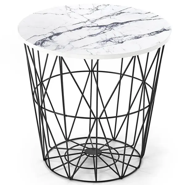 Konferenční stolek Harissa B bílá mramor/černá 42