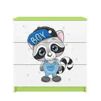 Dětská komoda Babydreams zelená - Mýval