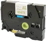 Kompatibilní páska s Brother TZe-R234, 12mm x 4m, zlatý tisk / bílý podklad, textilní stuha