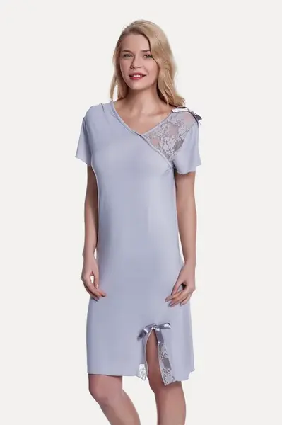 Dámská noční bambusová košilka ZARA XL Stříbrná