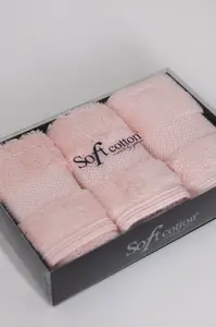Dárková sada malých modalových ručníků DELUXE, 3 ks Růžová