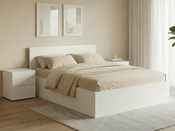 Postel SOFIA 140 x 200 cm, bílá Rošt: S laťkovým roštem, Matrace: Matrace Deluxe 10 cm