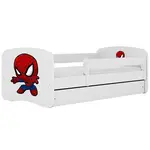 Dětská postel Babydreams+SZ+M bílá 80x160 Spider-man
