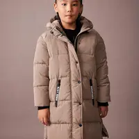 DEFACTO Girl's Water Repellent Plush Lining Long Coat