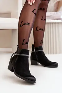 Zazoo 2326 Sametové Dámské Nazouvací Botky Černé