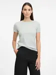 Světle šedé dámské tričko s krátkým rukávem ORSAY - Dámské