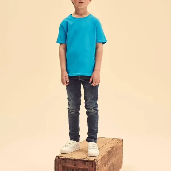 Blue children's t-shirt in combed cotton Fruit of the Loom