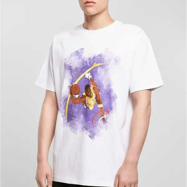 Basketbalové mraky 2.0 Oversize tričko bílé
