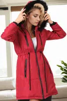 Z6762 DEWBERRY WOMEN'S COAT-BURGUNDY-1