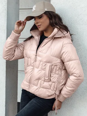 Kurtka damska FASHWARM krótka pikowana z kapturem różowa Dstreet