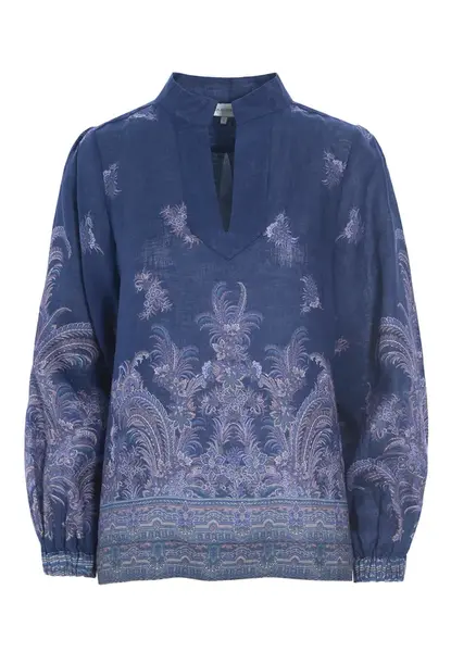 Dea Kudibal Blúzka 'Tustidea'  indigo / tmavomodrá / svetlohnedá / biela