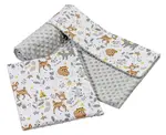 Medi Partners Quilt 75x100 + pillow 35x30 cotton + minky – Jelonki + gray minky