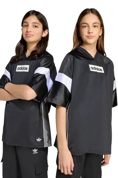 Dětské tričko adidas Originals černá barva, JX3880