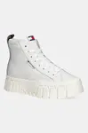 Kožené tenisky Tommy Jeans TJW VULC FLATFORM LEOPARD