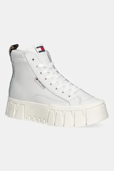Tommy Jeans Kožené tenisky Tommy Jeans TJW VULC FLATFORM LEOPARD
