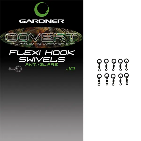 Gardner obratlík s krúžkom covert flexi hook swivels 10 ks veľkosť 20