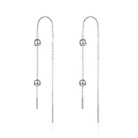 Beneto Dlhé strieborné náušnice so zirkónmi AGUV1965