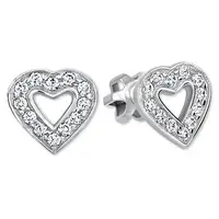 Soliter Srdiečkové náušnice z bieleho zlata s kryštálmi 239 001 00207 07