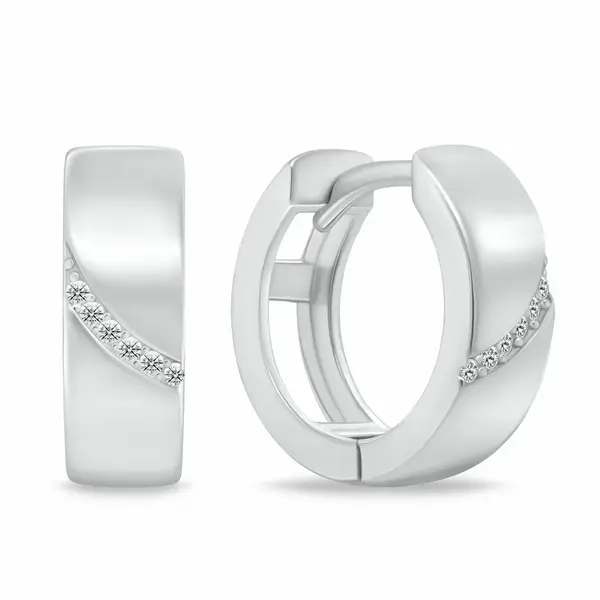 Brilio Silver Nežné kruhové strieborné náušnice EA212W