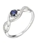 Brilio Silver Očarujúce strieborný prsteň so zafírom Precious Stone SR00716N 54 mm