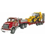 Bruder 02813 Nákladné auto Mack Granit s návesom a traktorom JCB