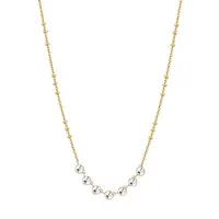 Brosway Půvabný pozlacený náhrdelník s čirými krystaly Symphonia BYM136