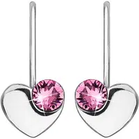 Evolution Group - Pavona Stříbrné srdíčkové náušnice s krystaly Swarovski 31299.3 Rose
