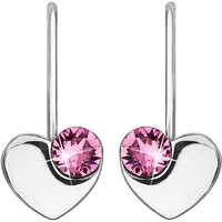 Evolution Group - Pavona Stříbrné srdíčkové náušnice s krystaly Swarovski 31299.3 Rose