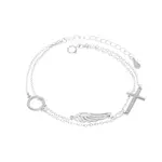 Beneto Módní dvojitý náramek ze stříbra AGB748/21